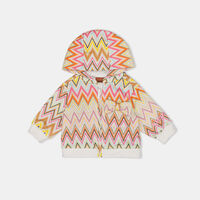 Multi Zig Zag Bow-detailed Jersey Coat