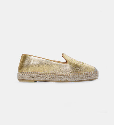 Embossed Leather Jute Espadrilles