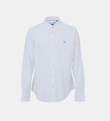 Cotton Contrasted Line Logo Shirt