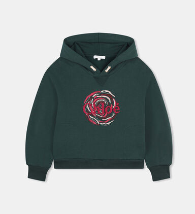 Fleece Logo-embroidery Hooded Sweater