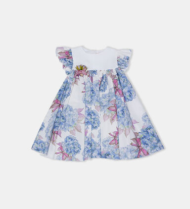 Cotton Floral Broach Dress