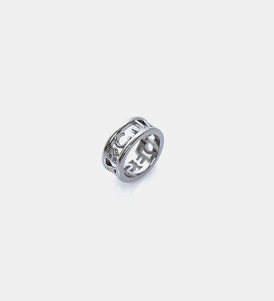 Monogram Silver-plated Brass Ring