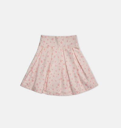 Petals-print Pleated Skirt