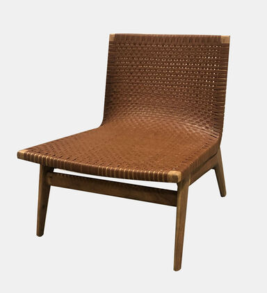 Gia Teak Leather Lounge Chair