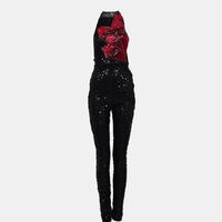 Embroidered Aflic Flower Jumpsuit