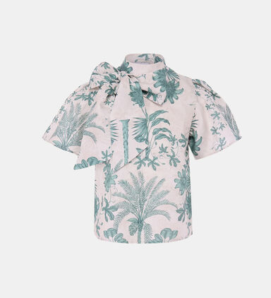 Jessica Tropical Printed Bow Top