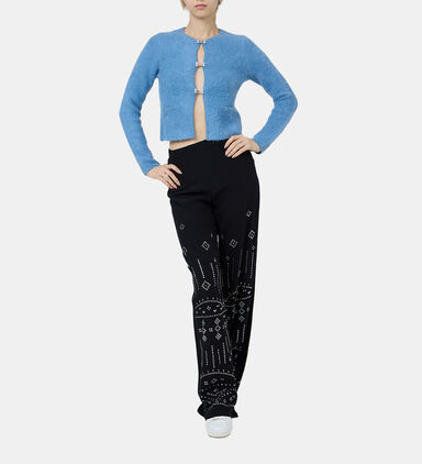 Sulina Rhinestone Embellished Flared Trousers