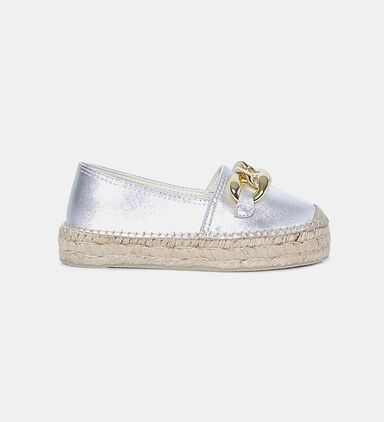 Metallic Flatform Espadrilles