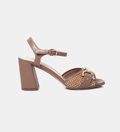 Mimosa Leather Raffia Sandals