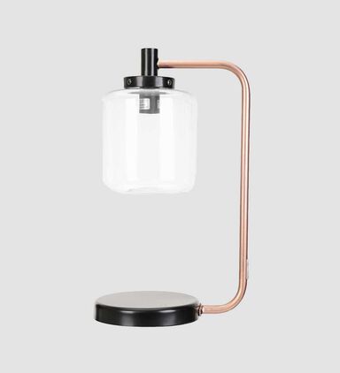 Vintage Glass Copper Table Lamp