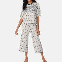 Paisley-print Long Pajama Set