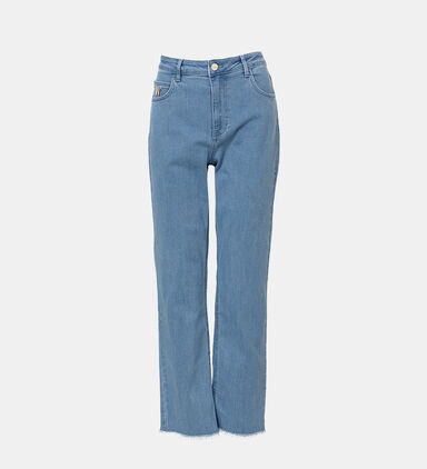 Five-pockets Fringed Cropped Jeans