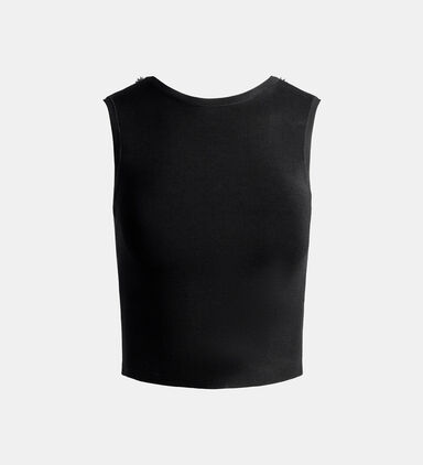 Loe Lace-up Back Sleeveless Sweater