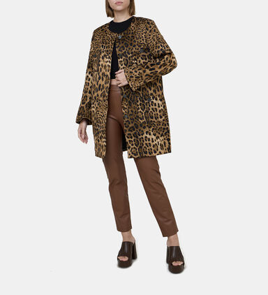 Animal-print Buttoned Jacket