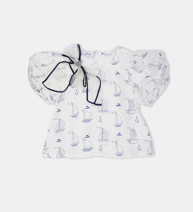 Josie Nautical Boat-print Bow Top