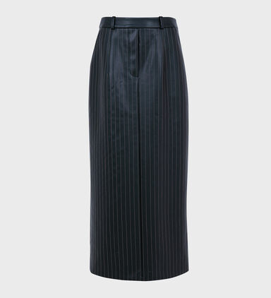 Irina Faux Leather Stripped Skirt