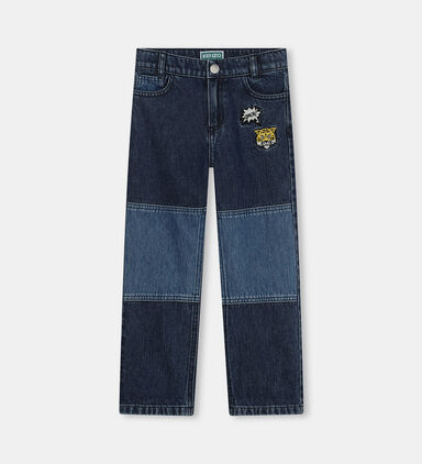 Embroidered Badge Denim Trousers