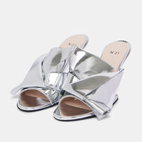 Silver Metallic Bow Mules