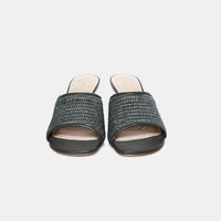 Raffia Chain Heel Slide Sandal