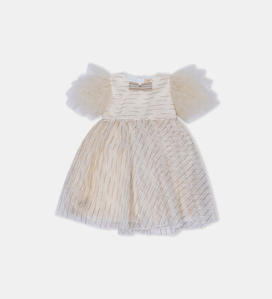 Organza Stripped Bow Dress