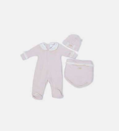 Ruffled-details Dungaree Gift Set