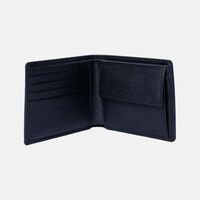 Silver Tone Branding Leather Wallet