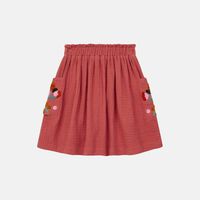 Ruche Double Gauze Cotton Skirt