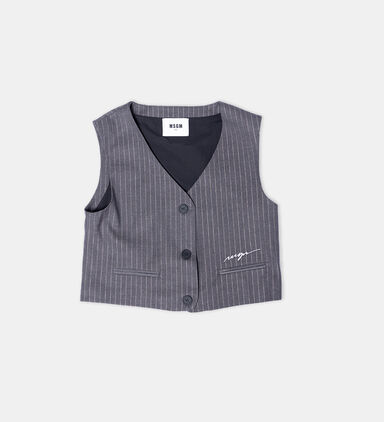 Single-breasted Pinstriped Gilet