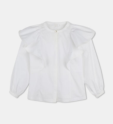 Organic Cotton Poplin Flounces Blouse