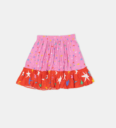 Star Printed Ruffled Skirt