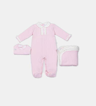 Stitching Dungaree 3-piece Set