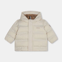 Hooded Logo Patch Puffer Jacket