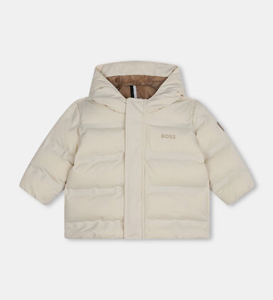 Hooded Logo Patch Puffer Jacket