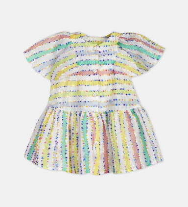 Girl Spring Rainbow Flared Dress