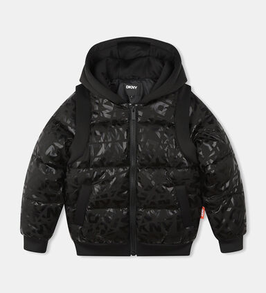 All-over Print Hooded Down Jacket