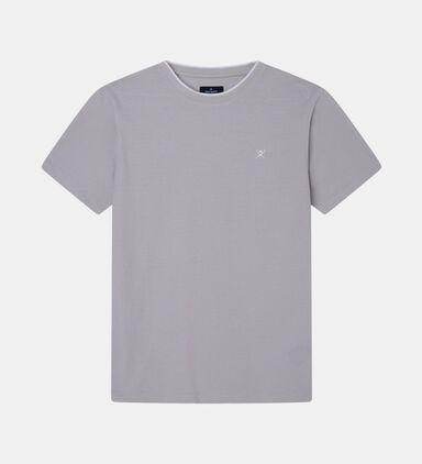 Cotton Textured Logo-embossed T-shirt