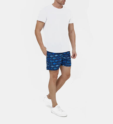 Men Aquarium Printed Swim Shorts