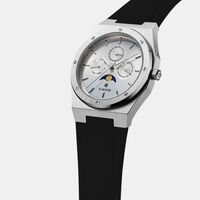 Moon Phase Rubber Strap Quartz Watch