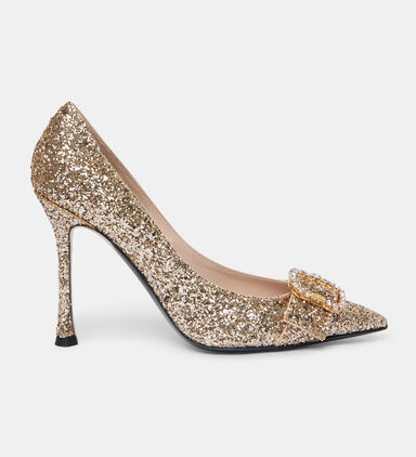 Glitter Buckle-detail Pumps