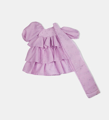 Girl Bow-detailed Flared Dress