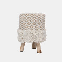 Mila Cotton Fringes Round Stool