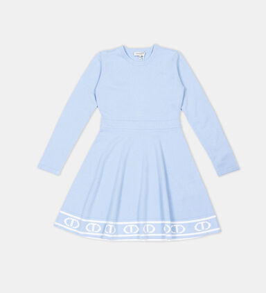 Knit Logo Hem Flared Dress