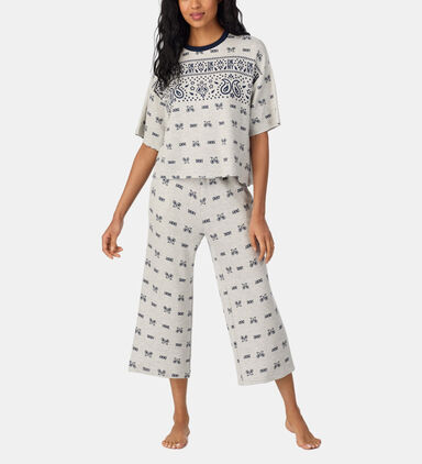 Paisley-print Long Pajama Set