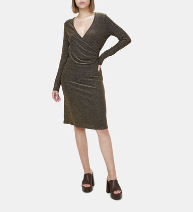 V-neck Wrap Fitted Dress