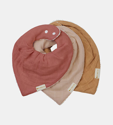 Organic 3-pack Bandana Bib - Dusty Rose