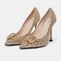 Glitter Buckle-detail Pumps