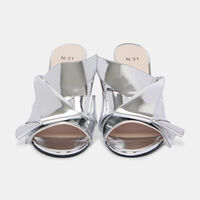 Silver Metallic Bow Mules