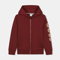 Zip-up Fleece Hoodie With Sleeve Logo