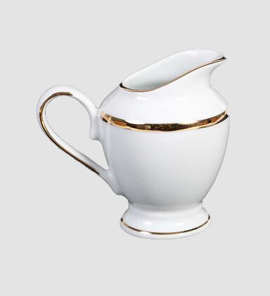 Silver-rimmed Porcelain Creamer