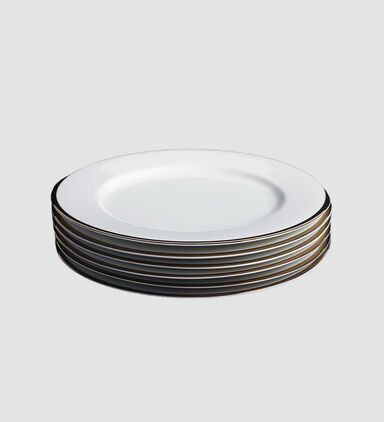 Gold-rimmed Dinner Plates 6-piece Set 27 Cm